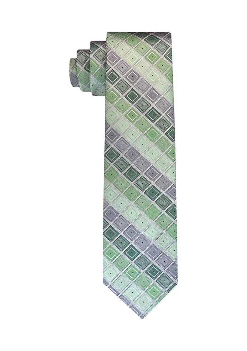 Mens Geometric Grid Printed Tie