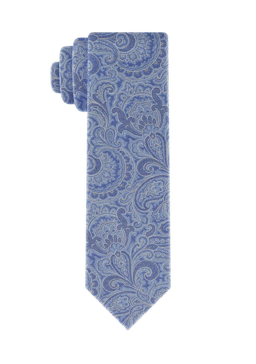 Silver Ground Paisley Tie