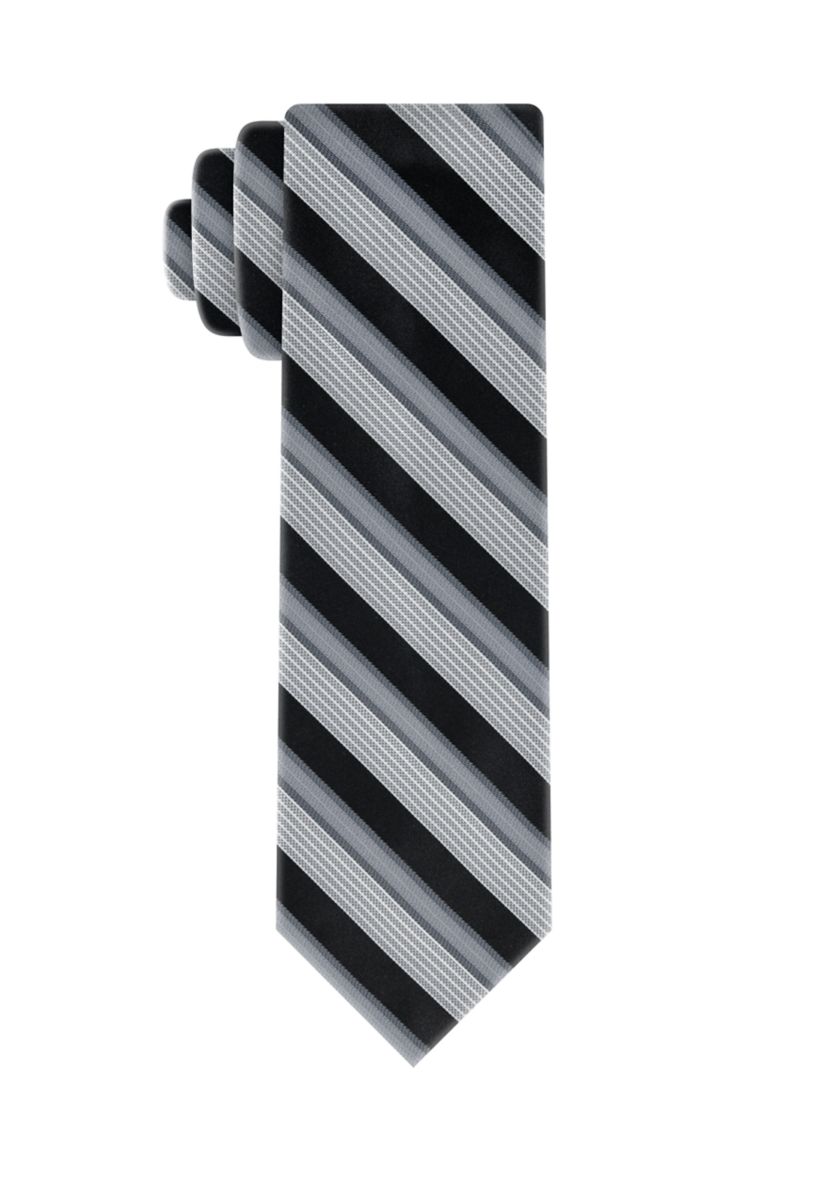Silver Ground Satin Stripe Tie