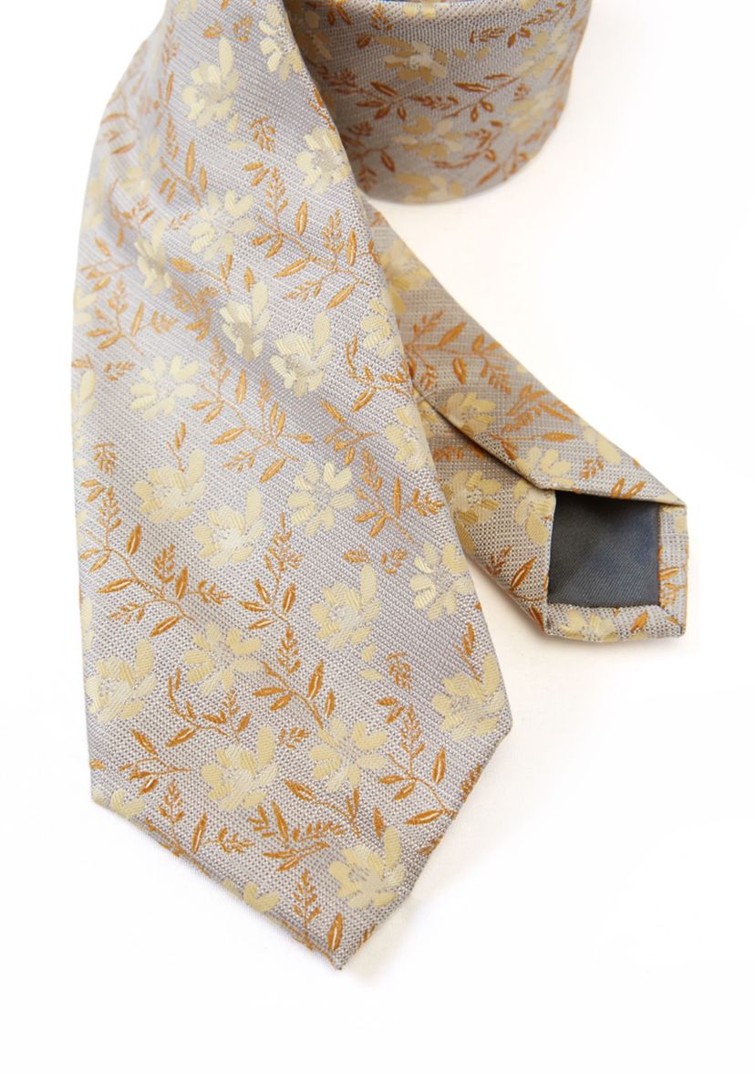 Textured Small Floral Printed Tie