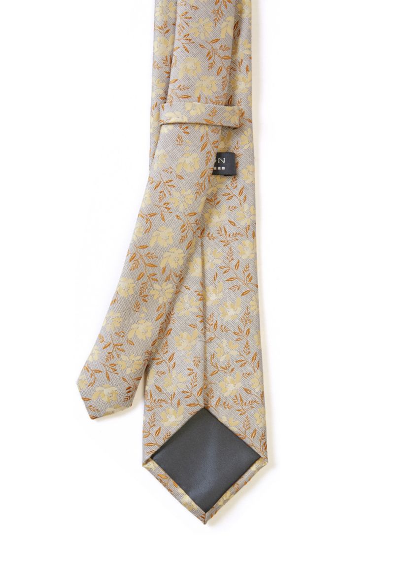 Textured Small Floral Printed Tie