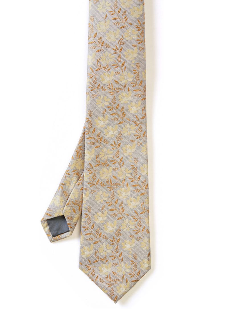 Textured Small Floral Printed Tie