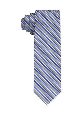 Madison Men's Textured Satin Striped Tie, Navy Blue, 58