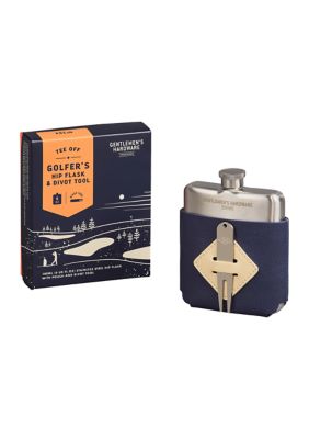 Golfer's Hip Flask & Divot Tool Set