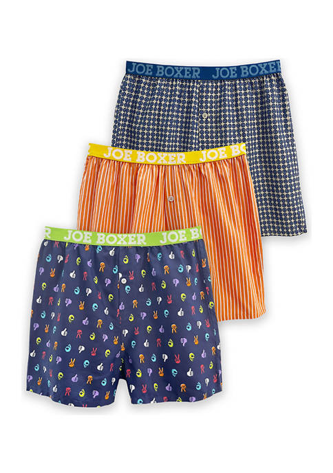 Signs Woven Boxers - 3 Pack 