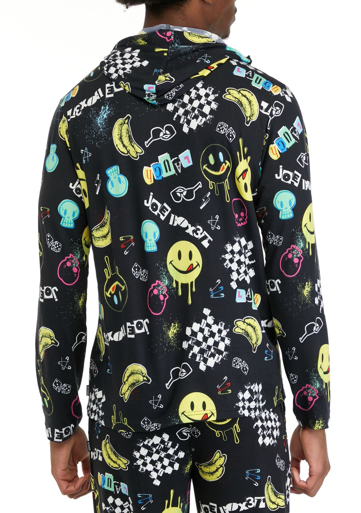 Mens Long Sleeve Sueded Printed Hoodie
