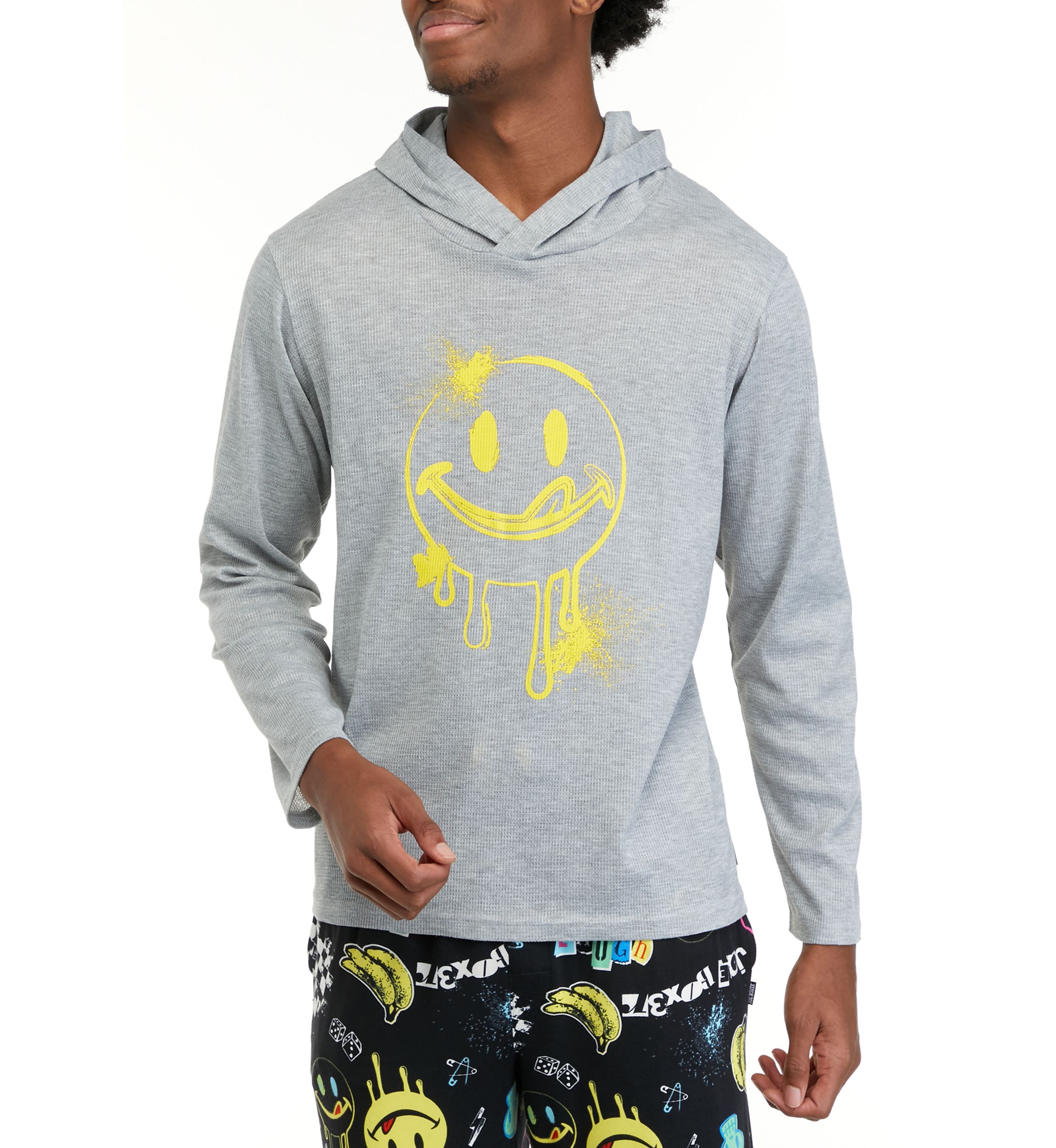 Mens Sueded Printed Hoodie
