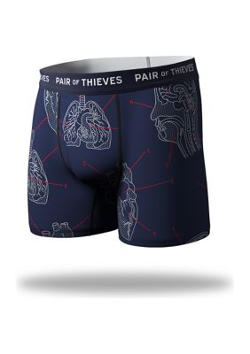 Pair of Thieves Mens Super Soft Underwear Boxer Briefs, Blue, Small 