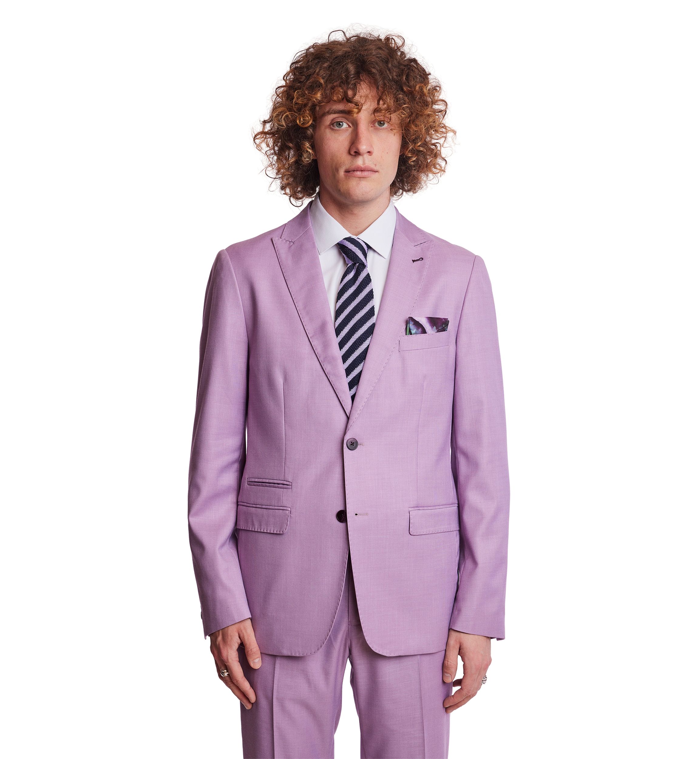 Mens Purple Solid Suit Separate Jacket 