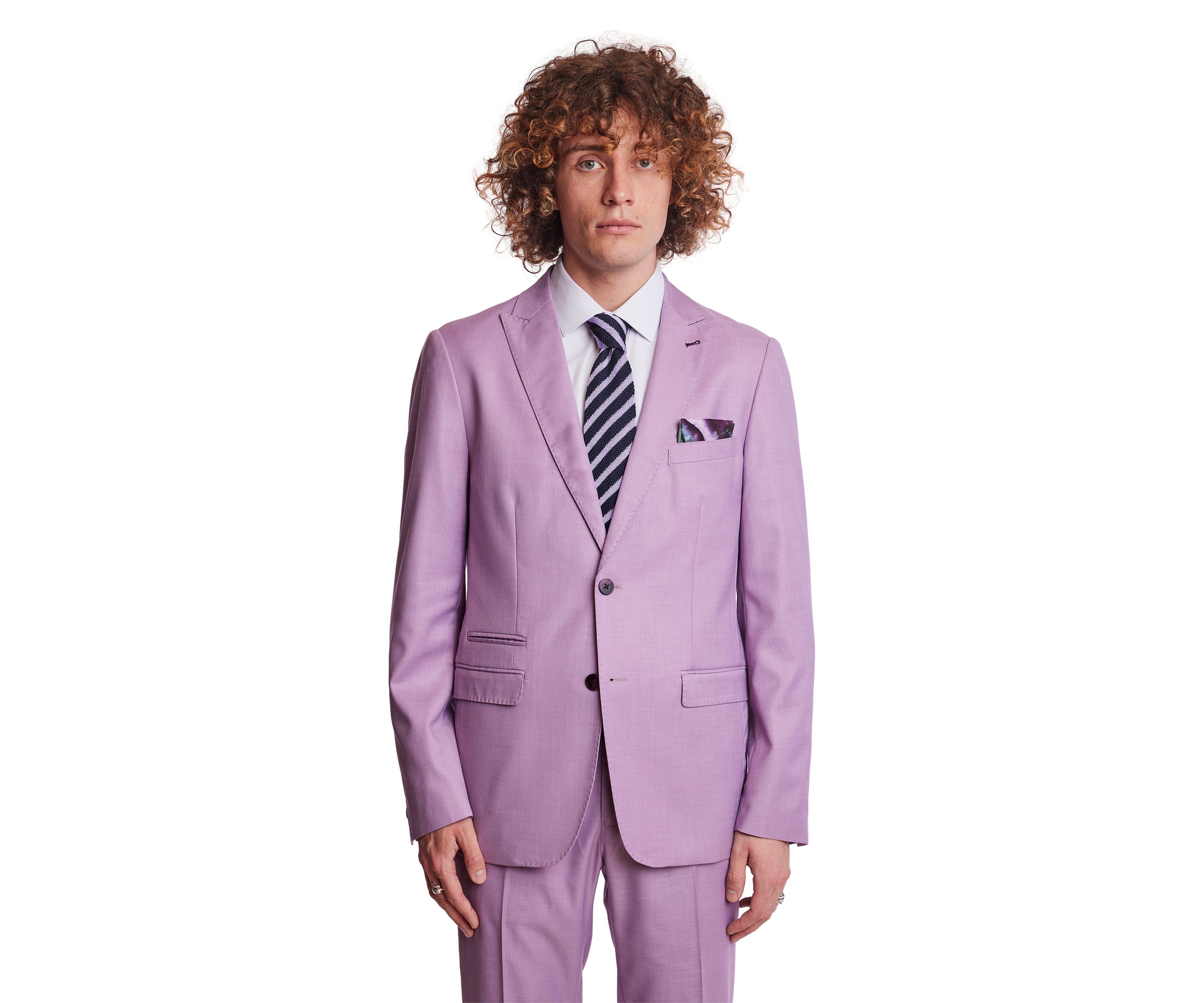 Mens Purple Solid Suit Separate Jacket 