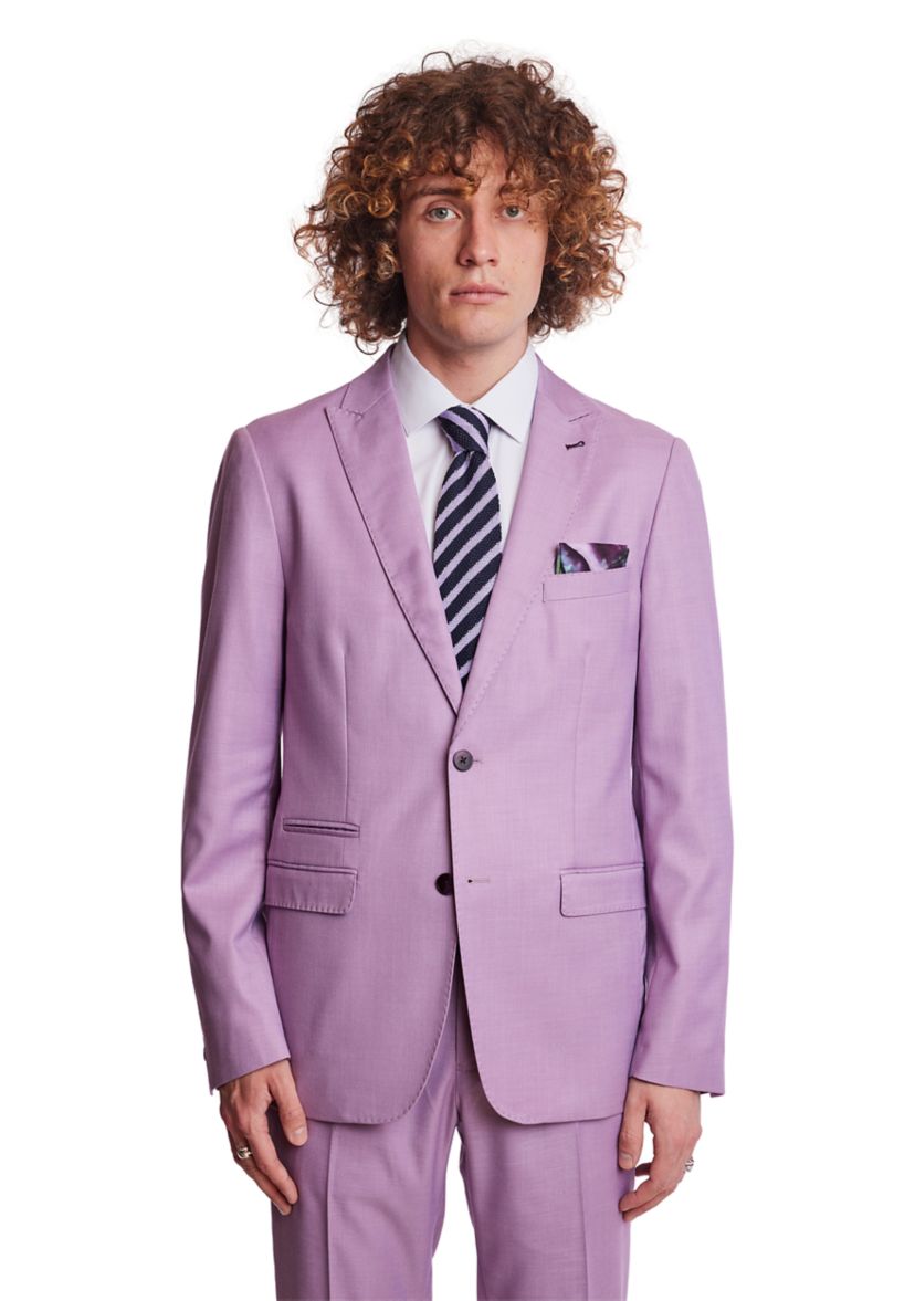 Mens Purple Solid Suit Separate Jacket 