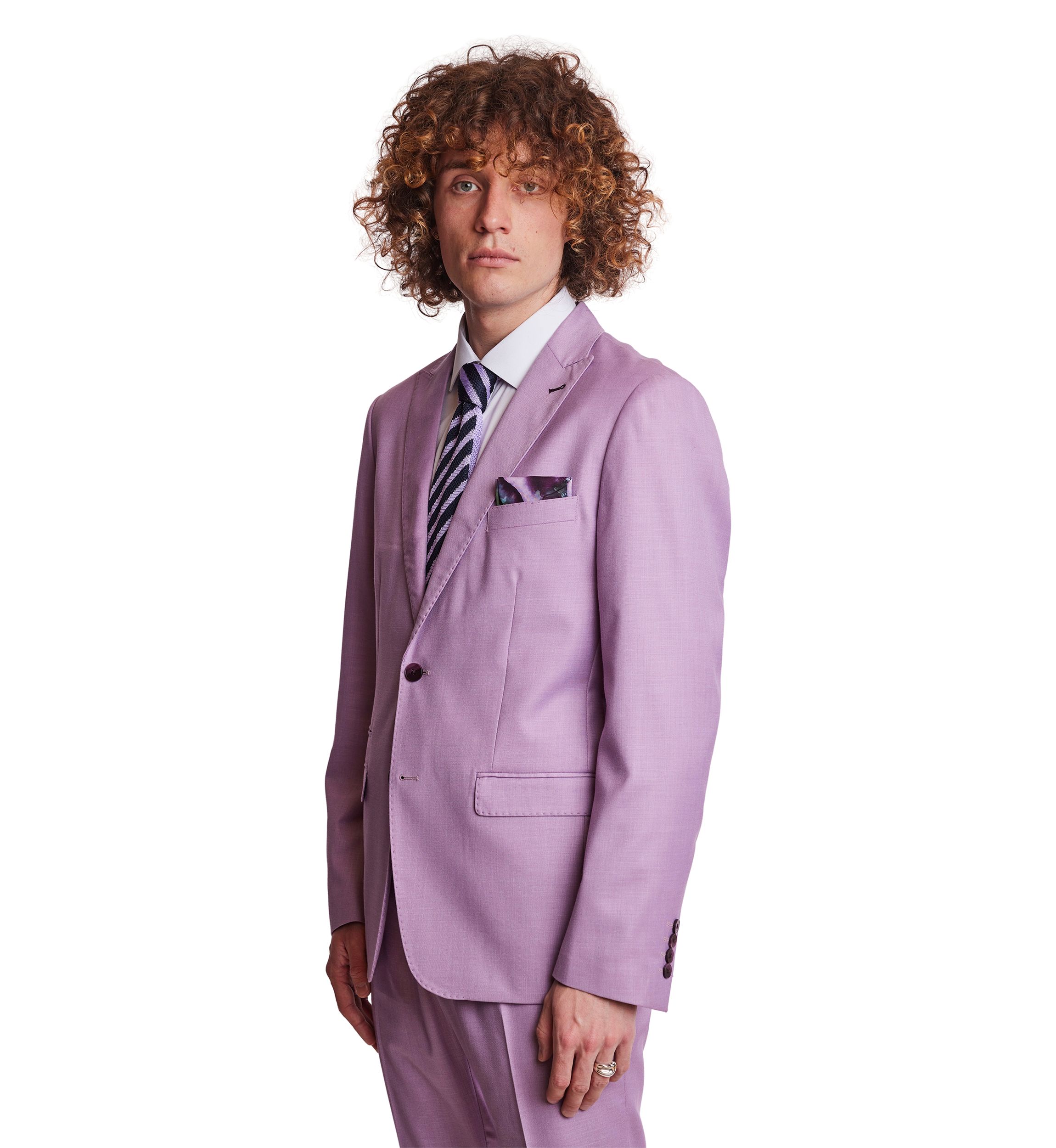 Mens Purple Solid Suit Separate Jacket 