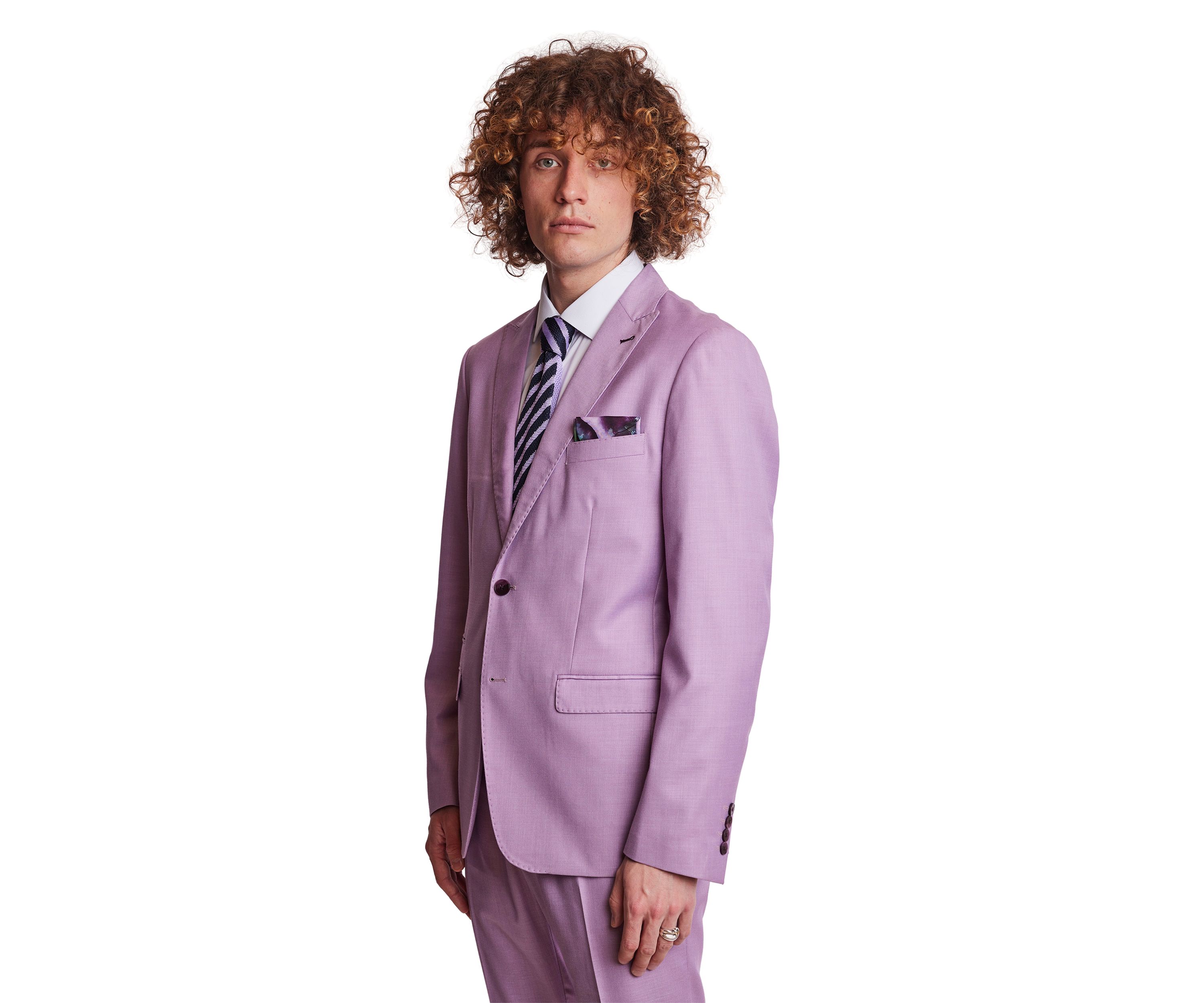 Mens Purple Solid Suit Separate Jacket 