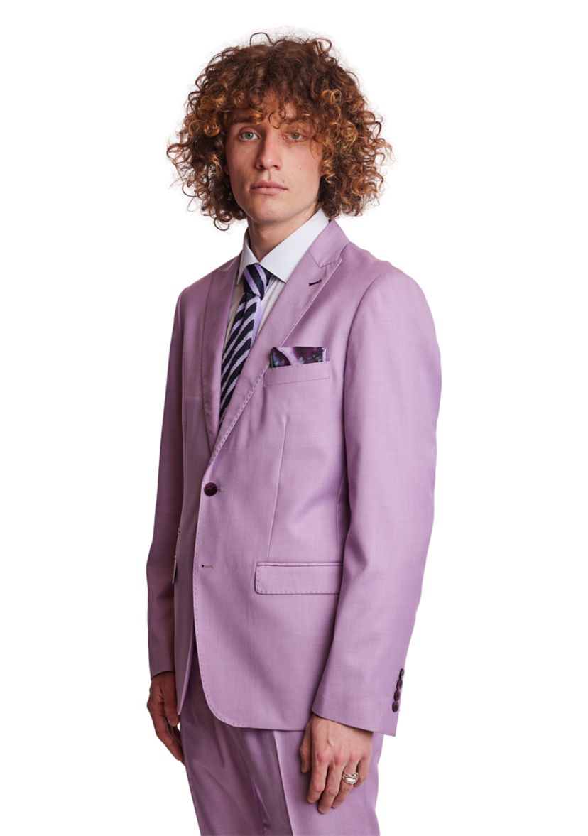 Mens Purple Solid Suit Separate Jacket 