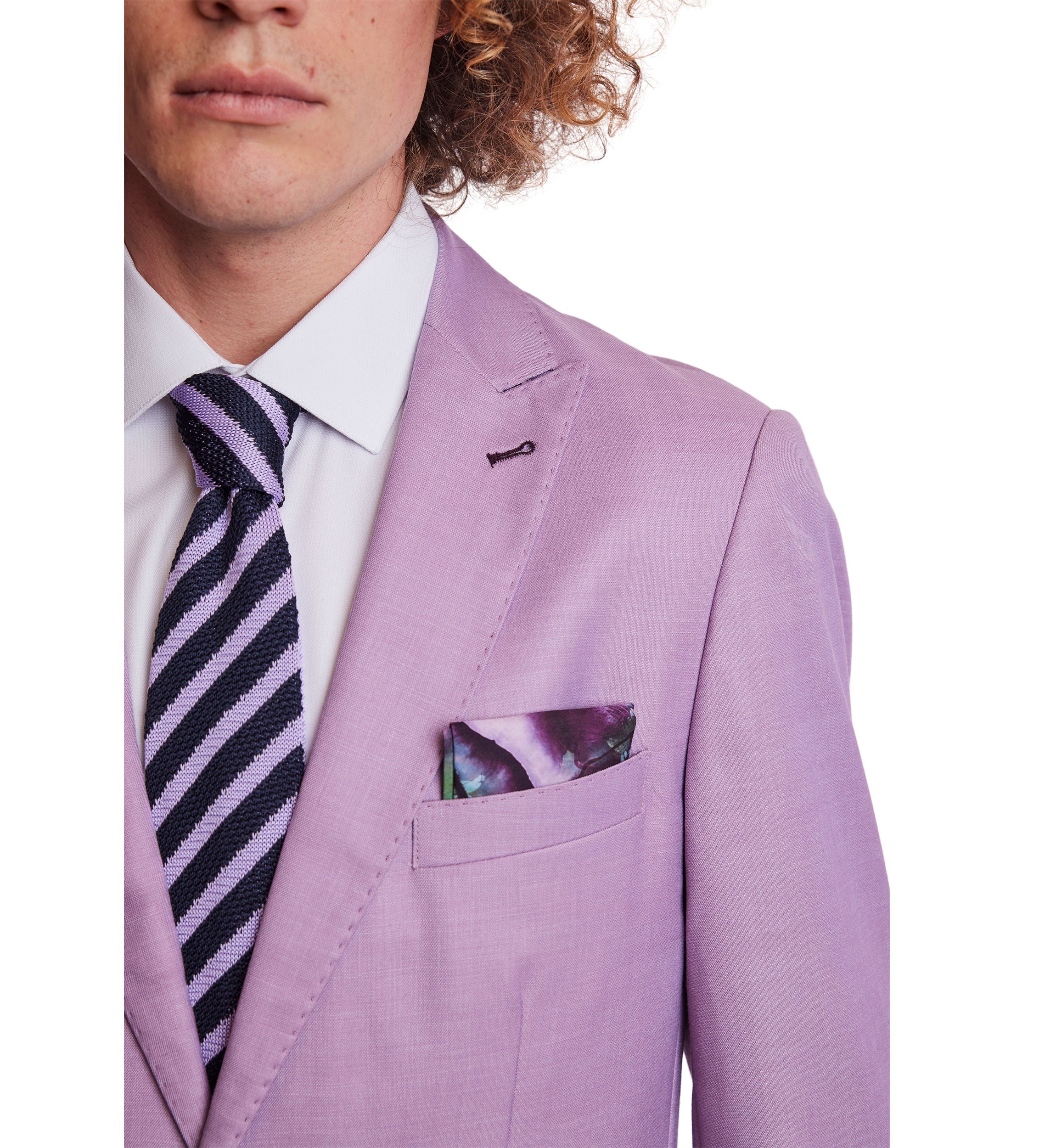 Mens Purple Solid Suit Separate Jacket 