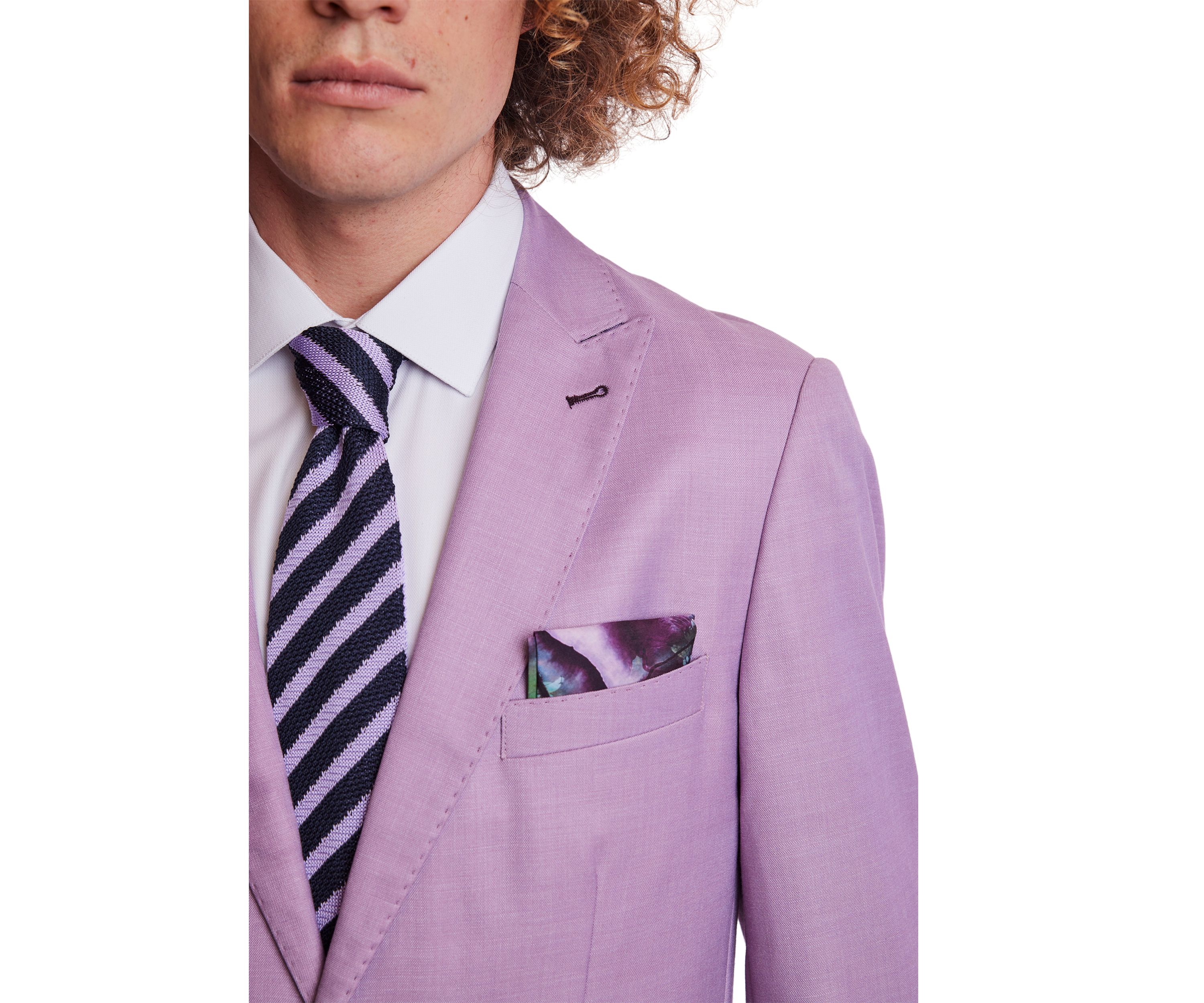 Mens Purple Solid Suit Separate Jacket 