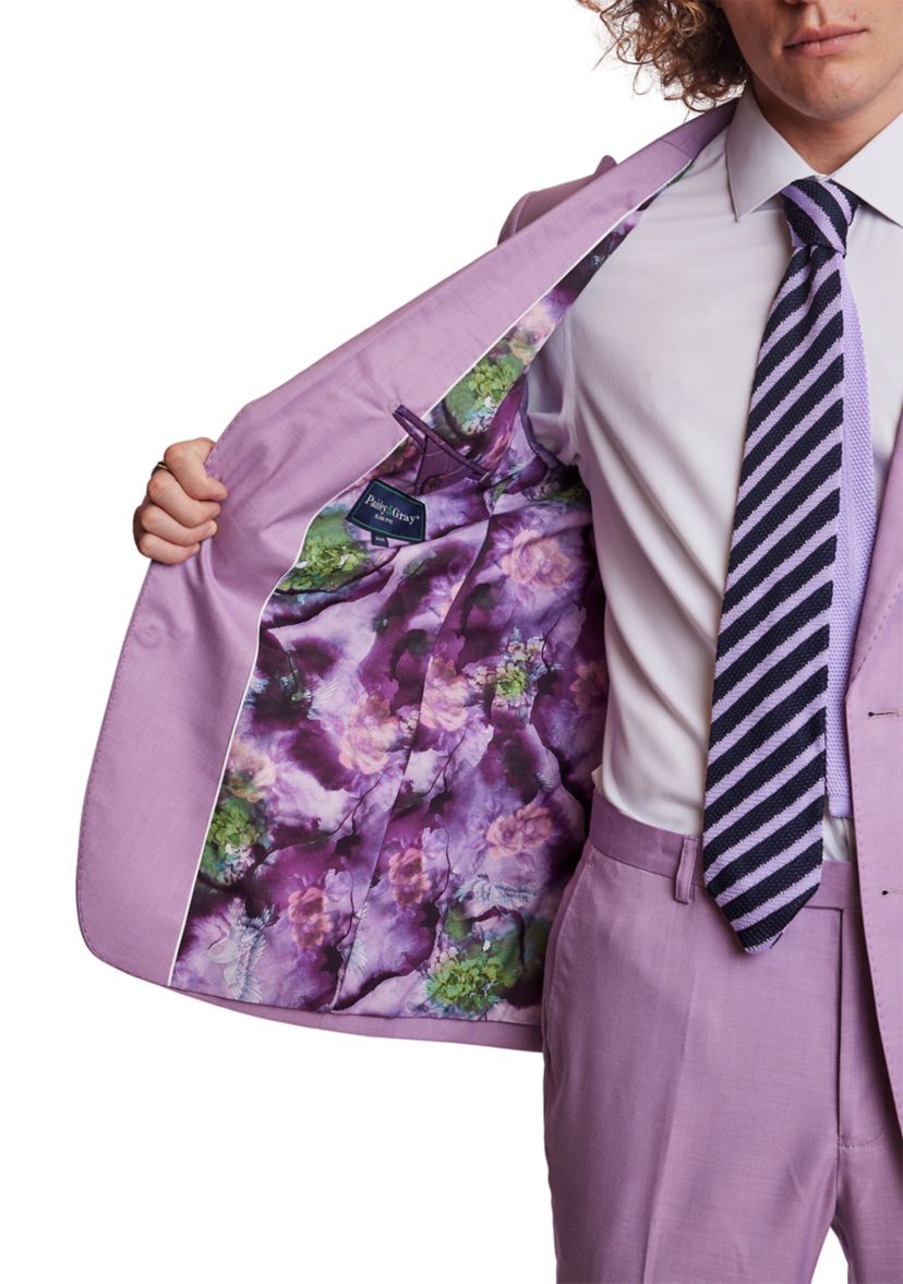 Mens Purple Solid Suit Separate Jacket 