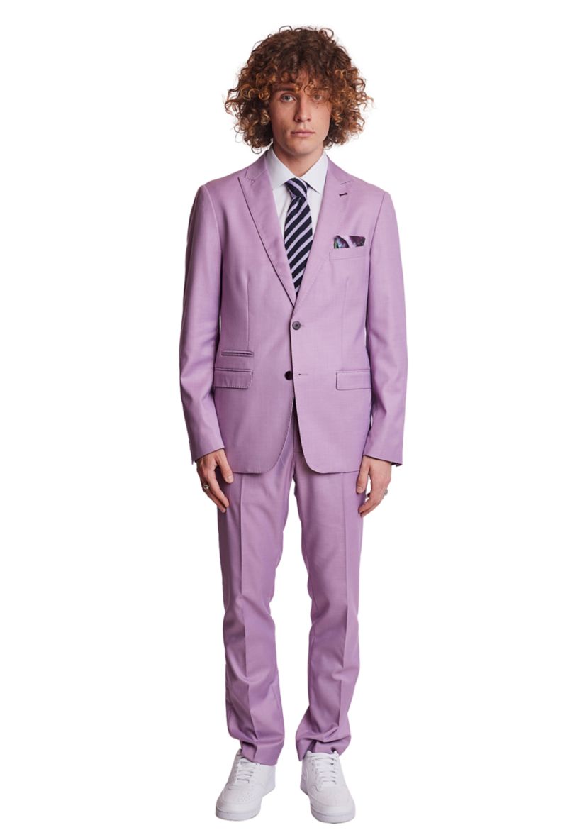 Mens Purple Solid Suit Separate Jacket 