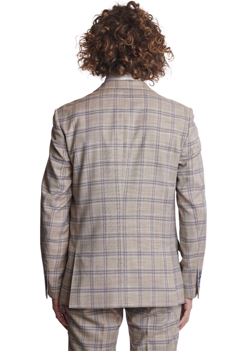 Mens Tan Plaid Sport Coat 