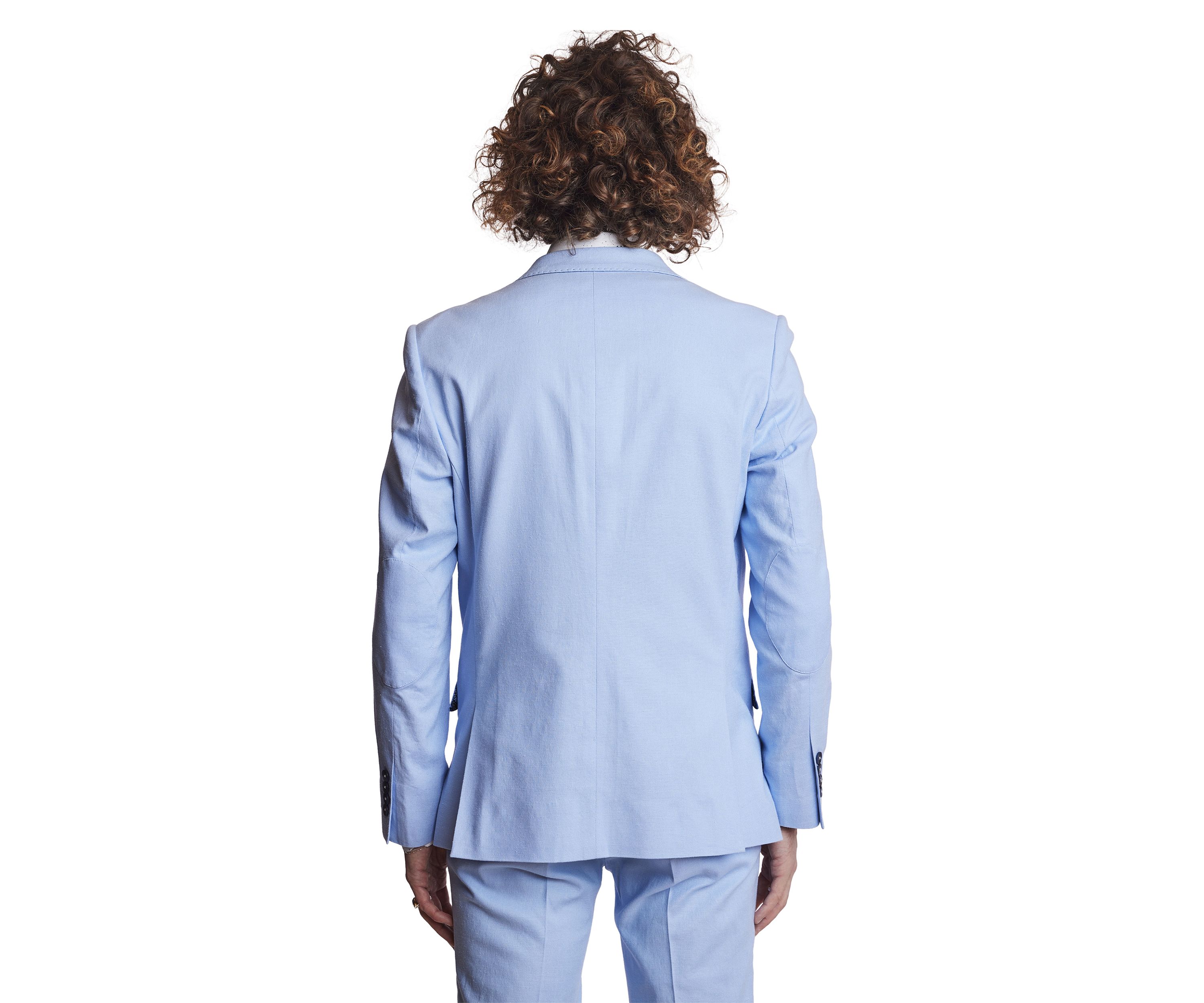Mens Light Blue Solid Suit Jacket