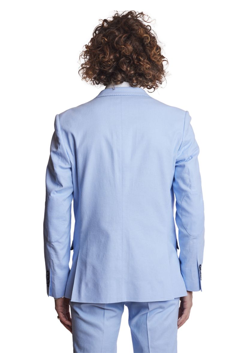 Mens Light Blue Solid Suit Jacket