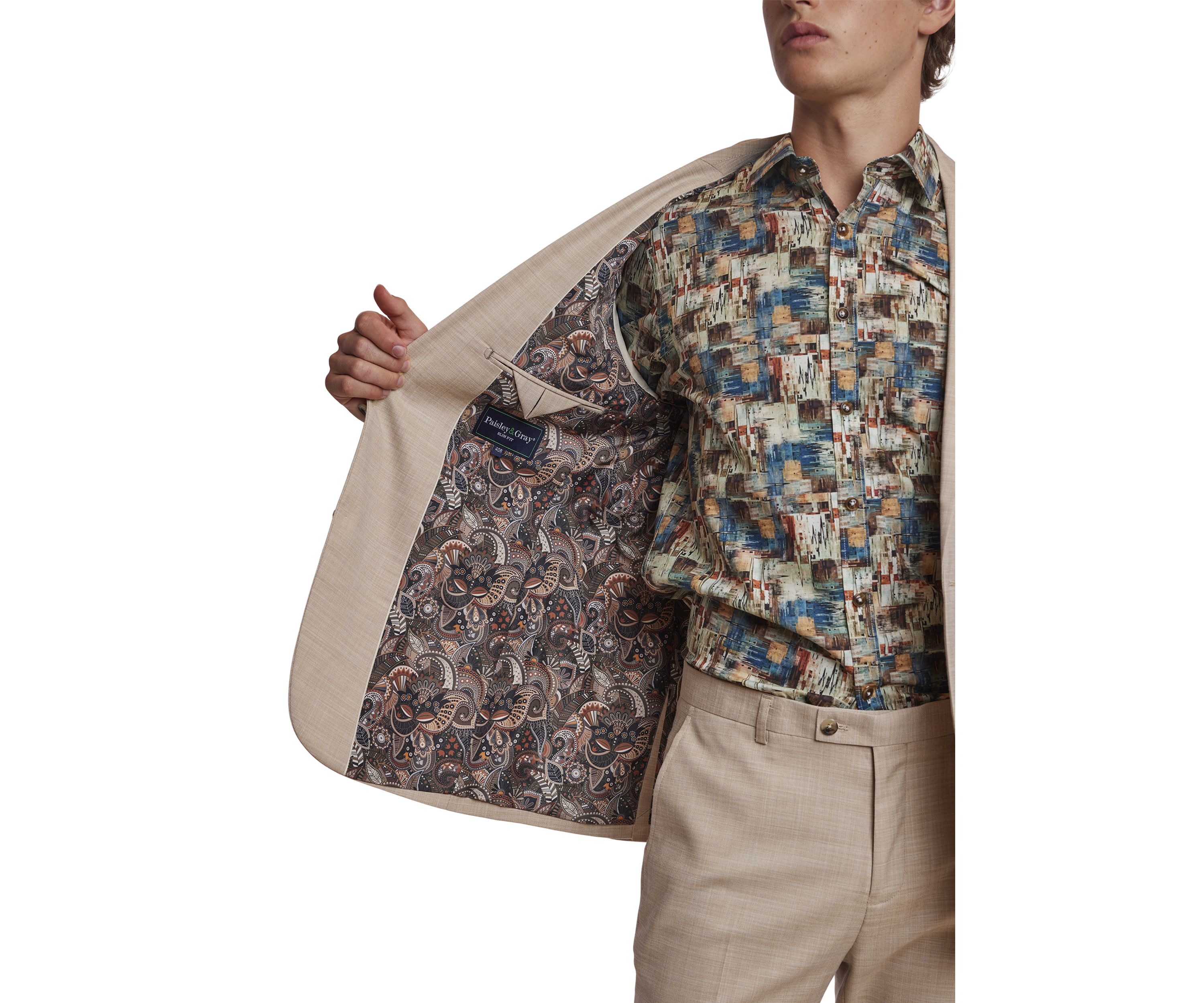 Mens Tan Suit Separate Jacket 