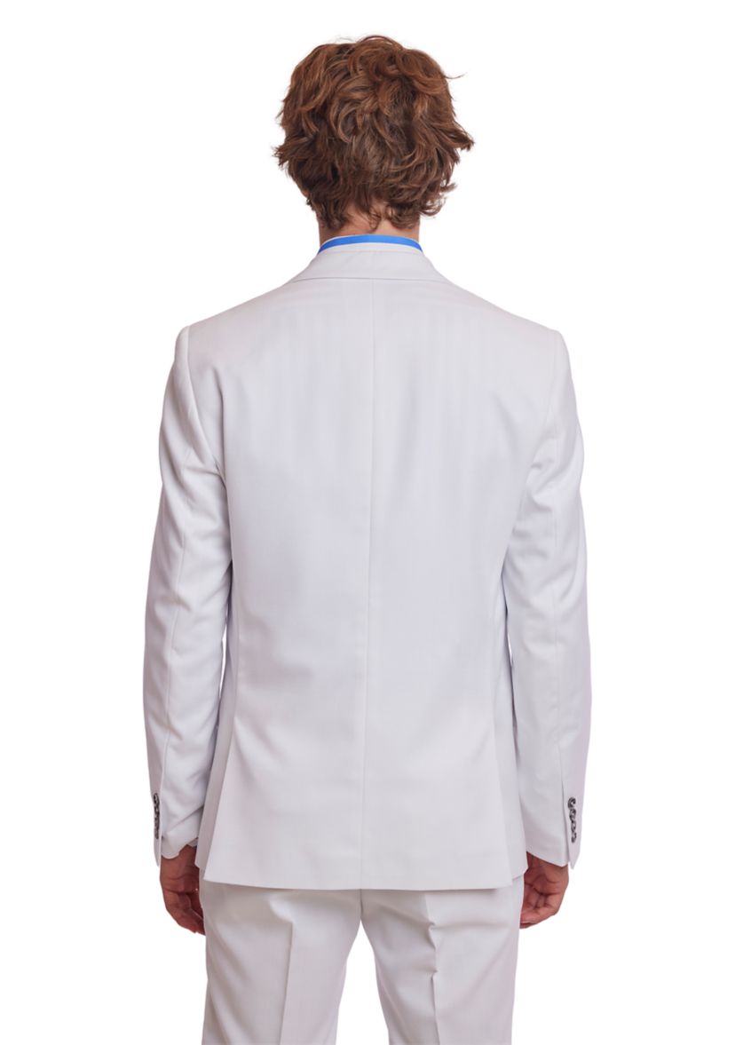   Mens White Solid Suit Separate Jacket 