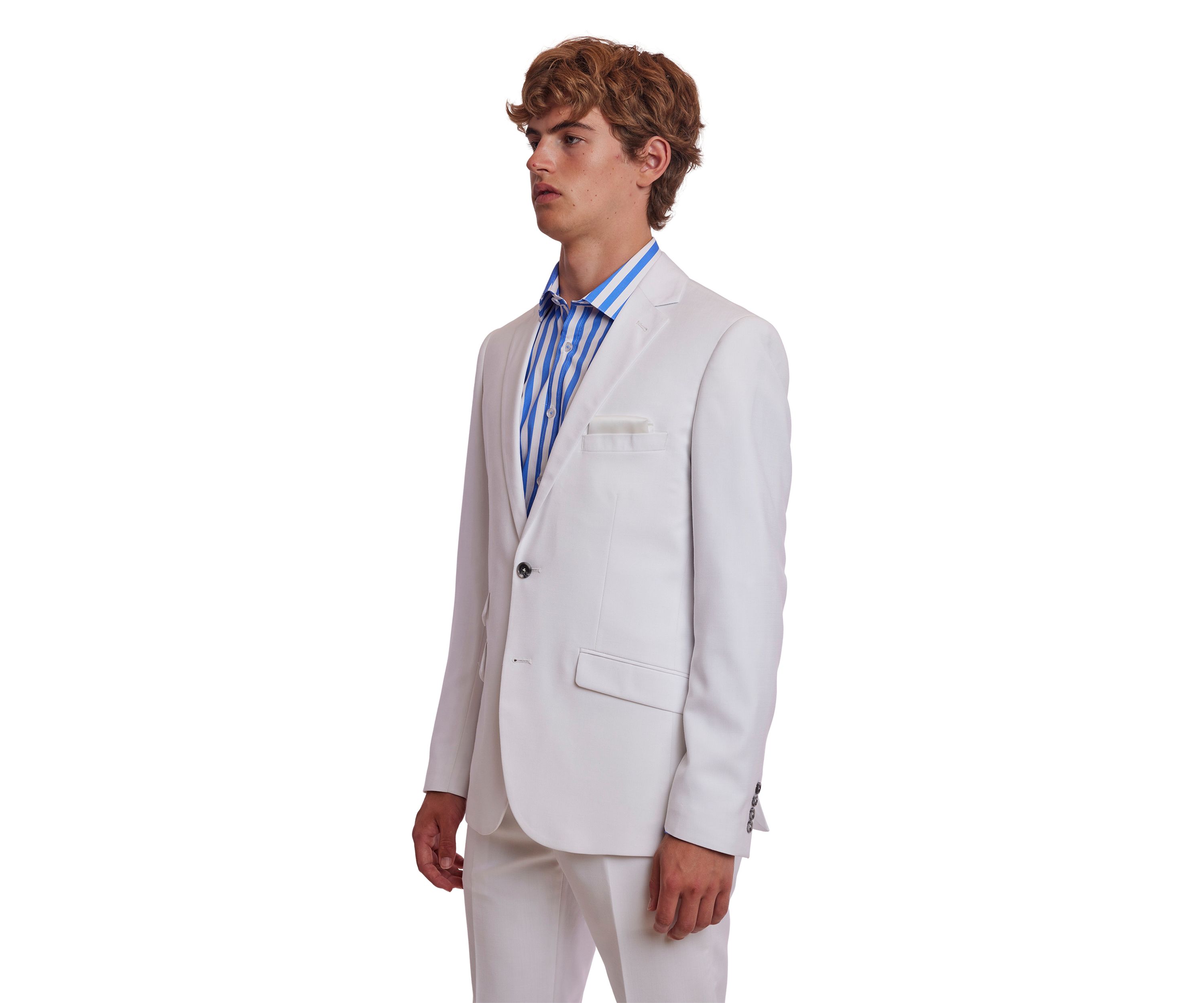   Mens White Solid Suit Separate Jacket 