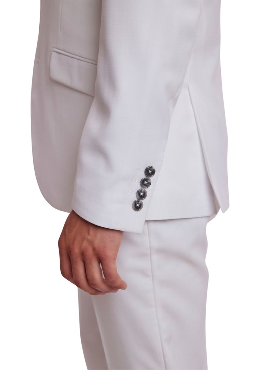   Mens White Solid Suit Separate Jacket 