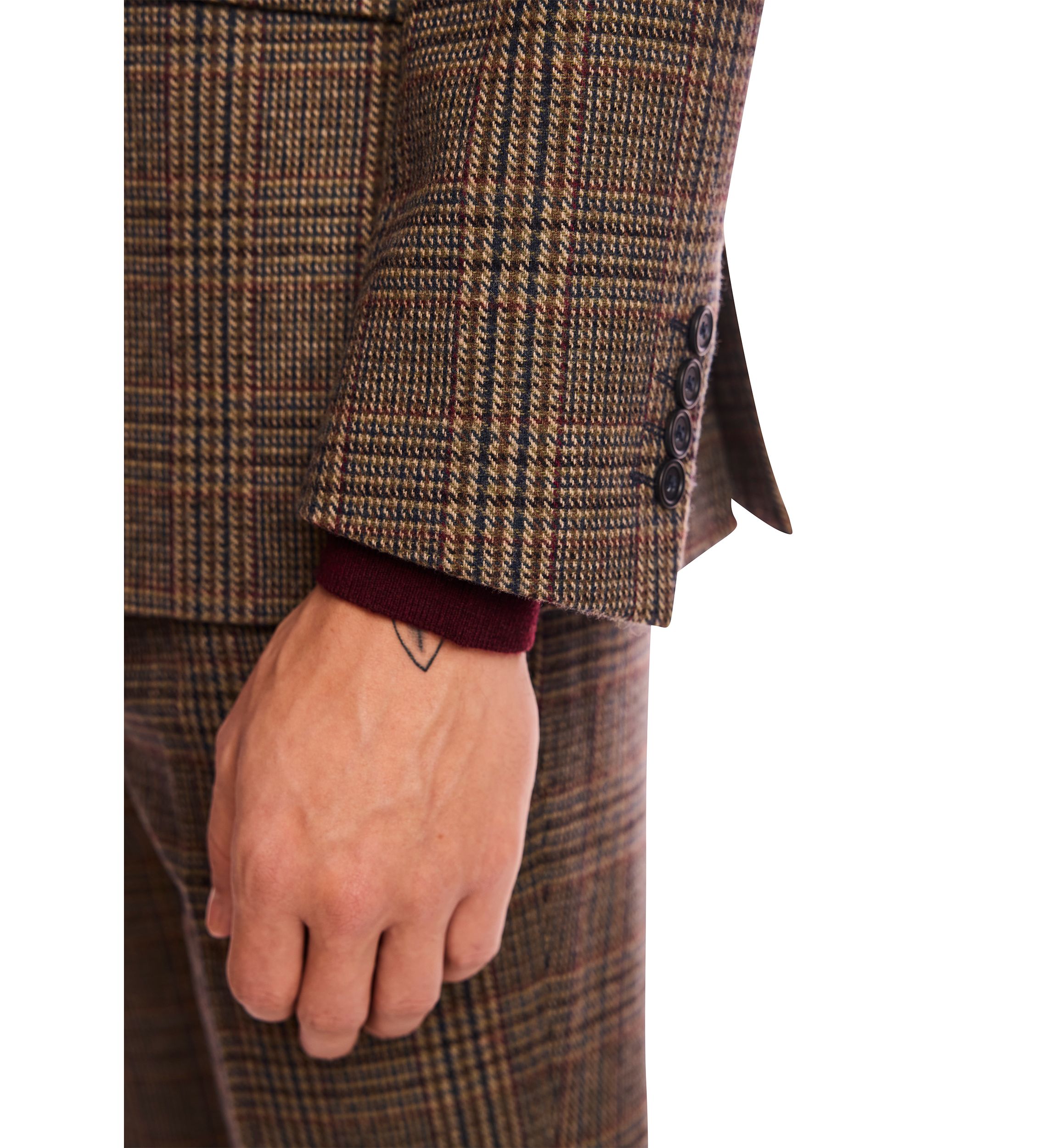 Mens Brown Glen Plaid Suit Separate Jacket