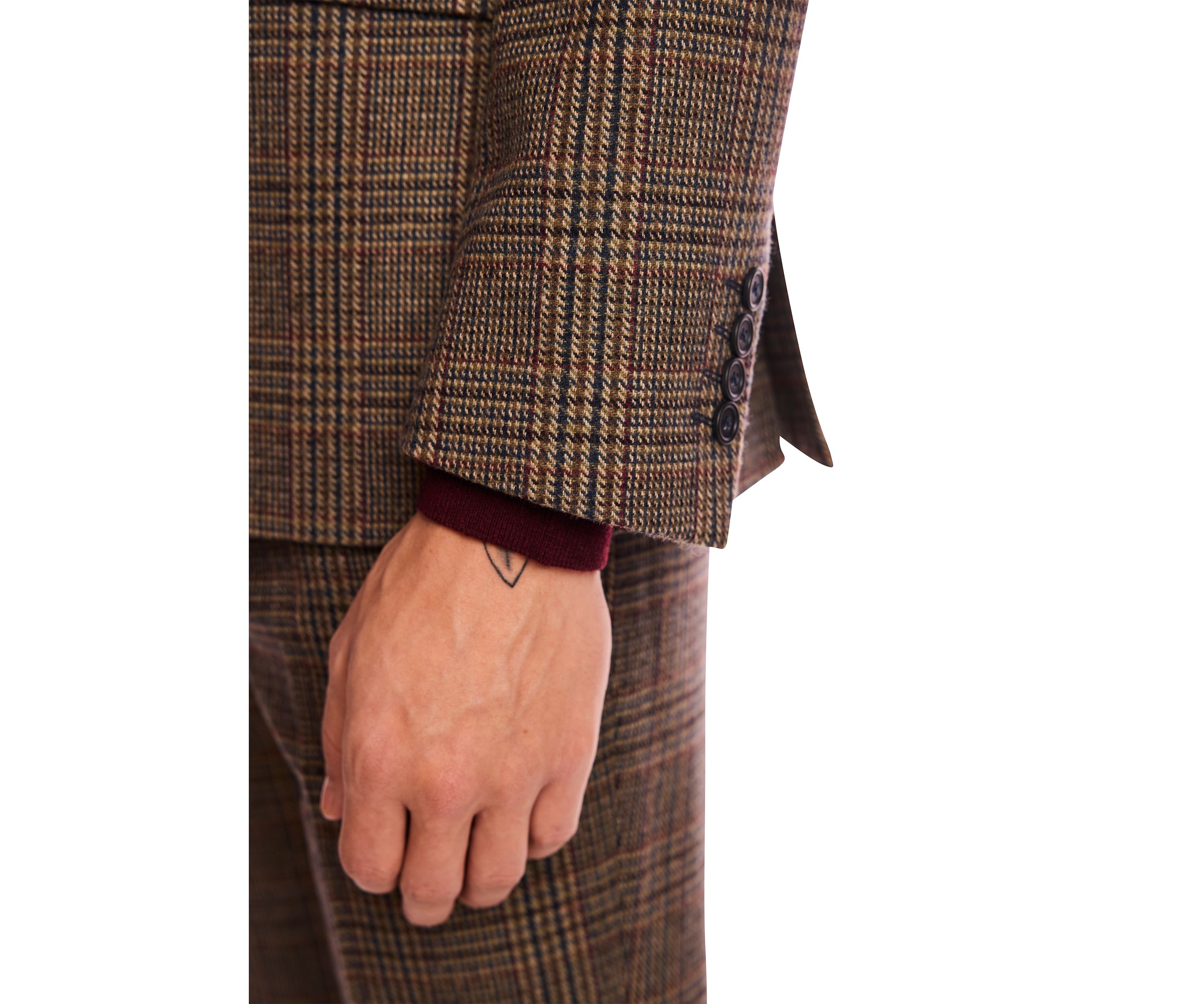 Mens Brown Glen Plaid Suit Separate Jacket