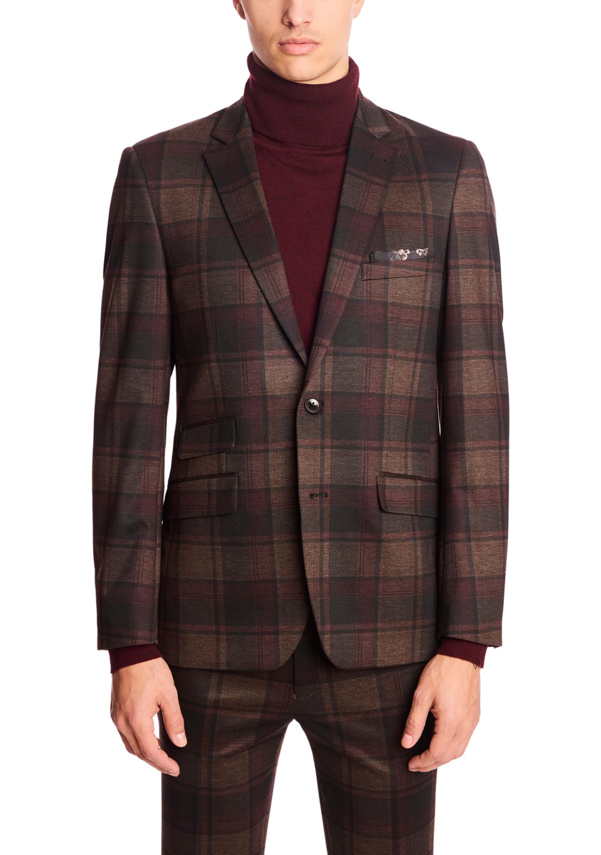 Mens Plaid Suit Separate Jacket 