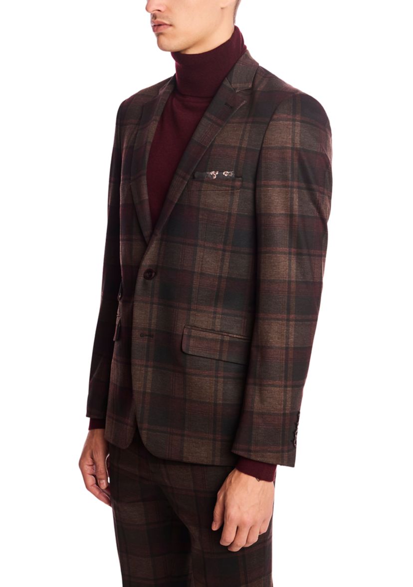 Mens Plaid Suit Separate Jacket 