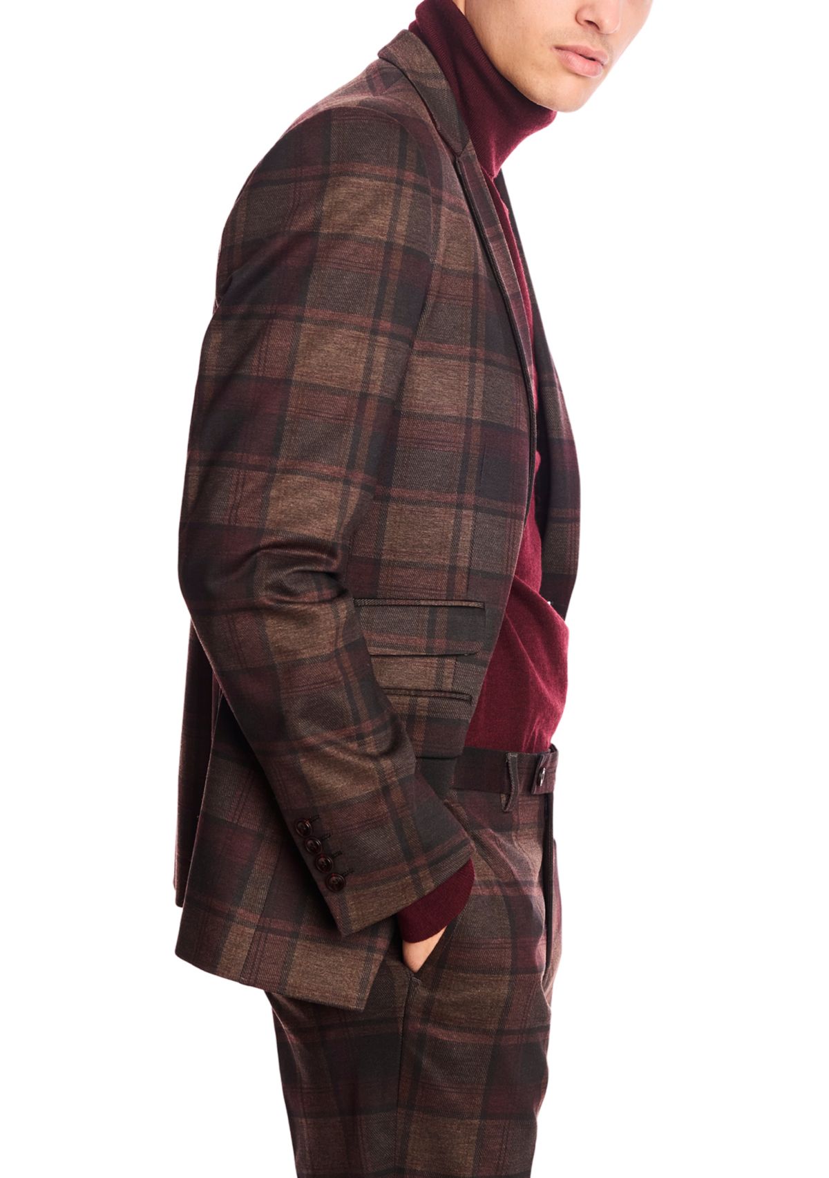 Mens Plaid Suit Separate Jacket 