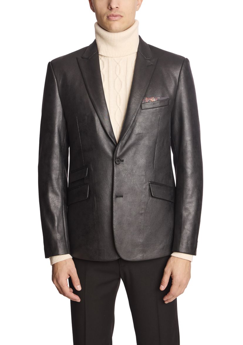 Mens Black Vegan Leather Suit Separate Jacket