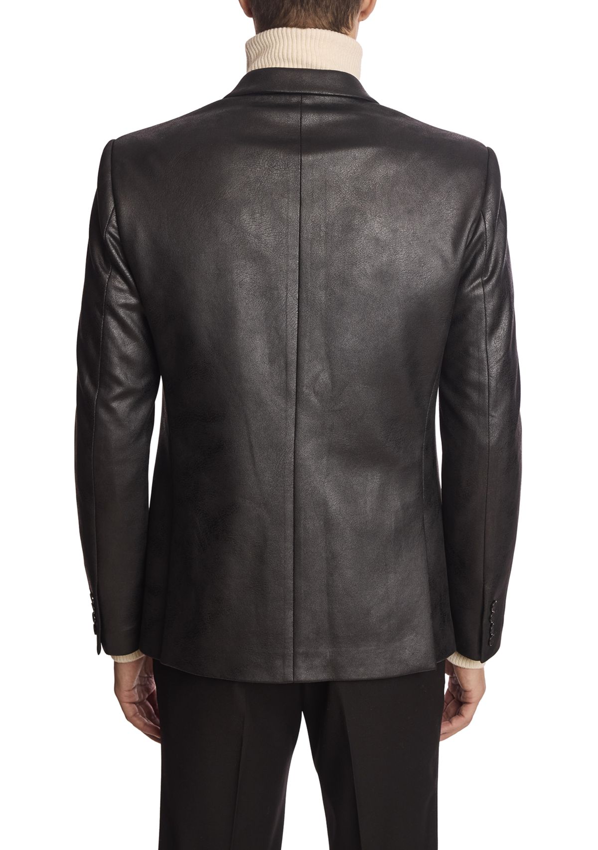 Mens Black Vegan Leather Suit Separate Jacket