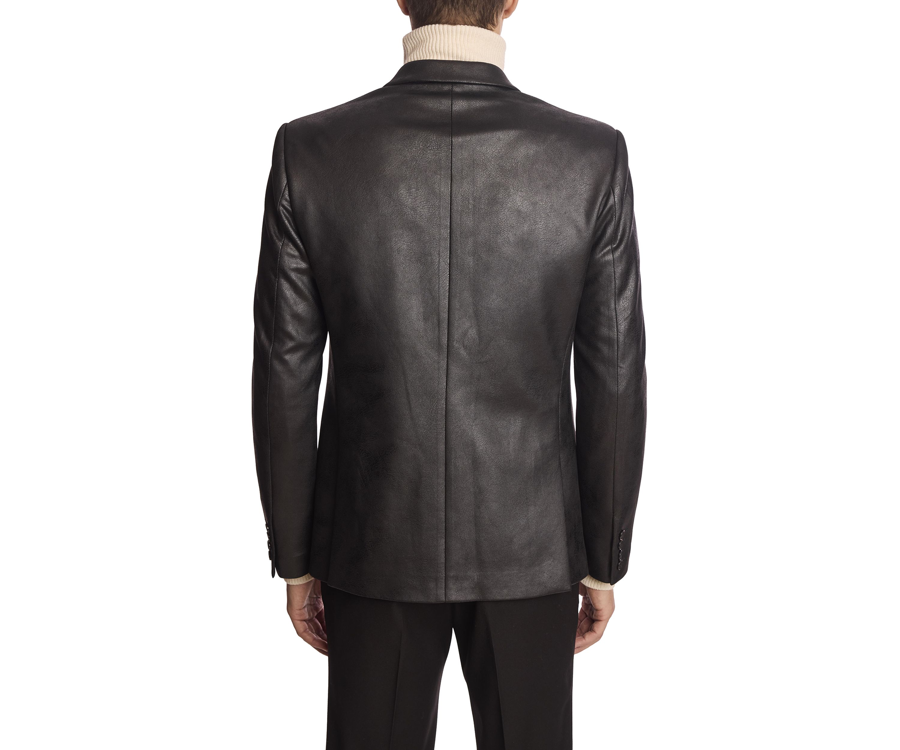 Mens Black Vegan Leather Suit Separate Jacket