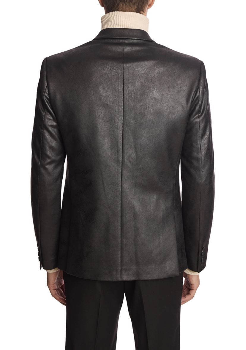Mens Black Vegan Leather Suit Separate Jacket