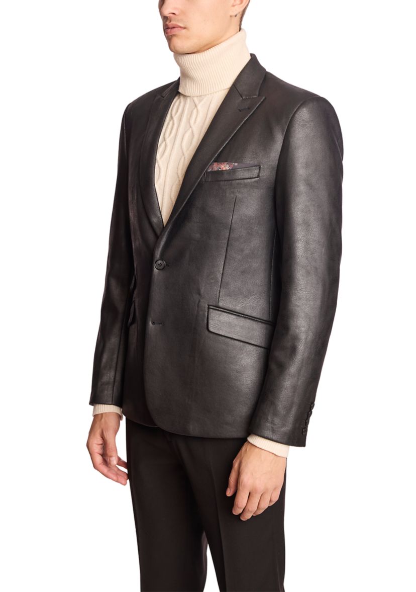 Mens Black Vegan Leather Suit Separate Jacket