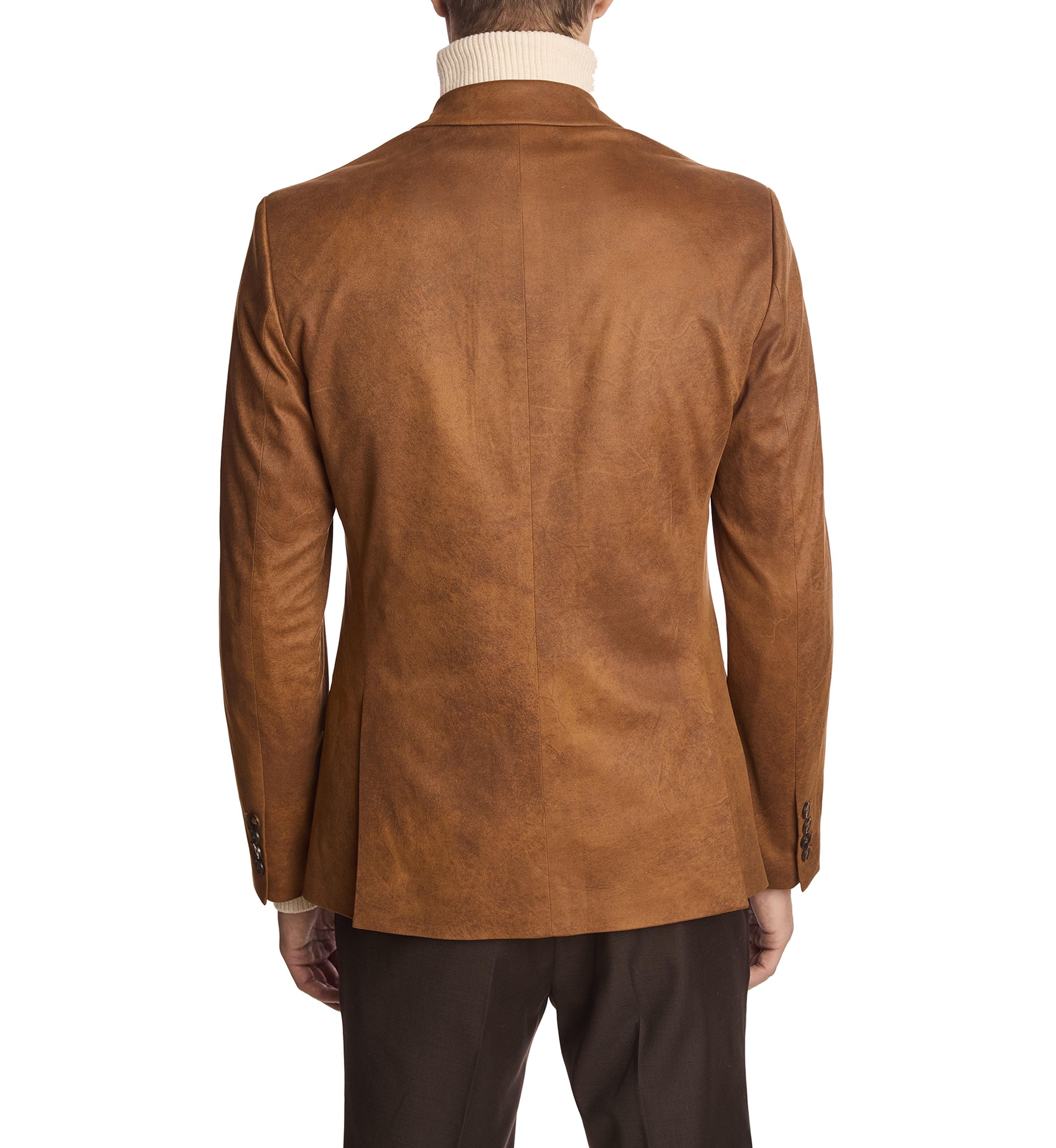 Mens Caramel Vegan Leather Suit Separate Jacket