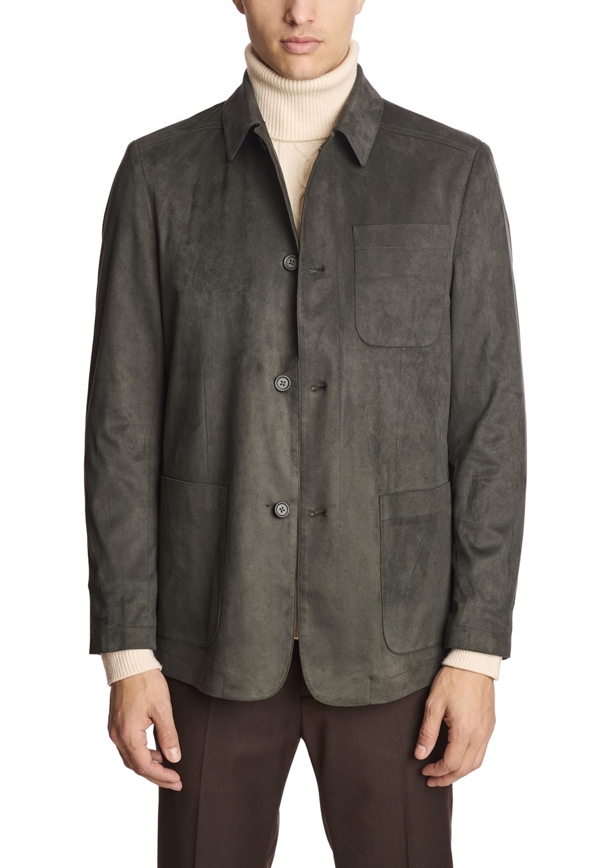 Mens Deep Green Shirt Jacket