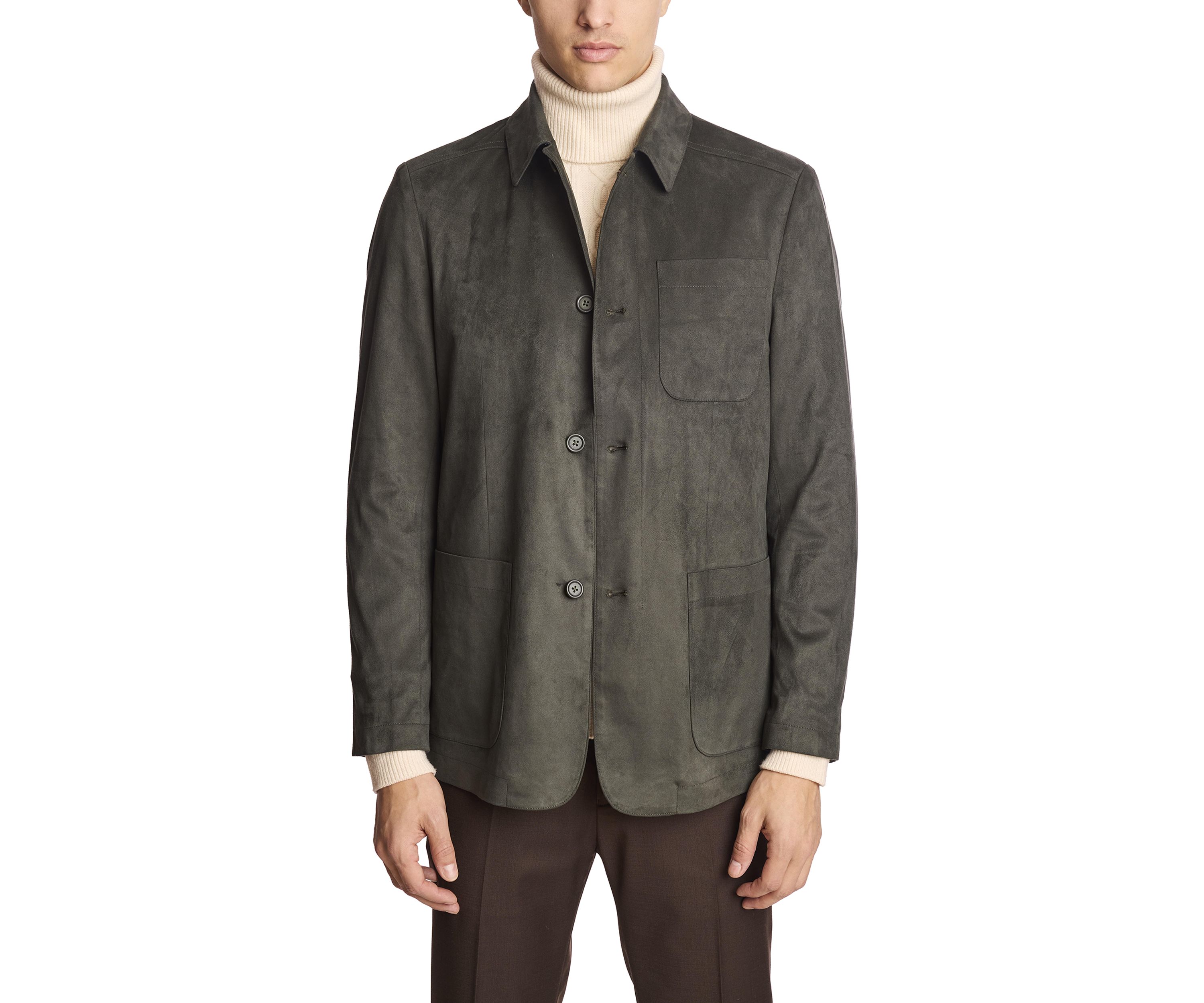 Mens Deep Green Shirt Jacket