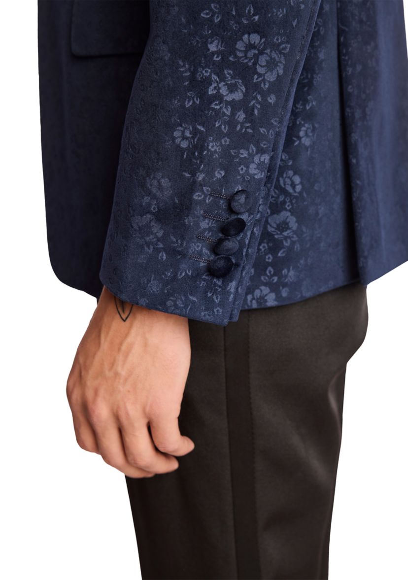 Mens Blue Floral Velvet Jacket