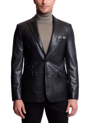 Paisley & Gray Men's Vegan Leather Jacket, Black, 2XL