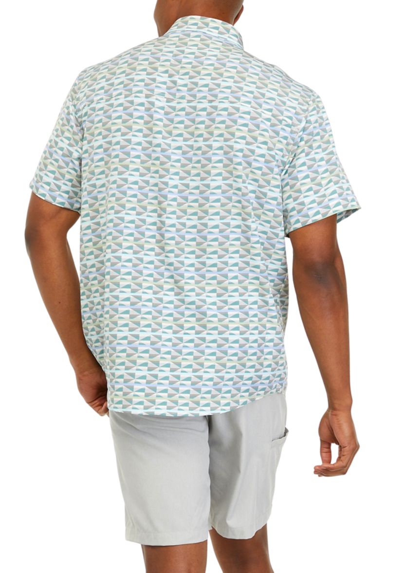 Performance Printed Snap Front Woven Shirt 