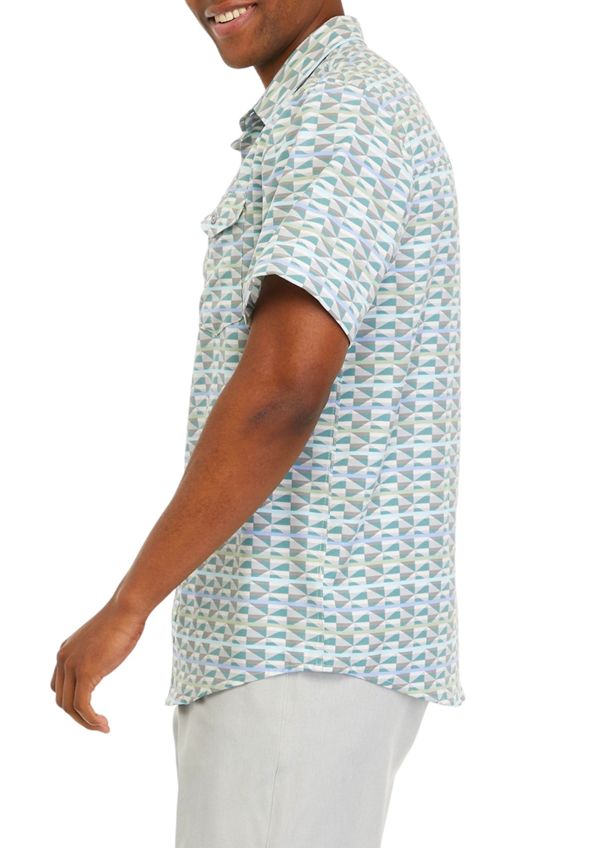 Performance Printed Snap Front Woven Shirt 