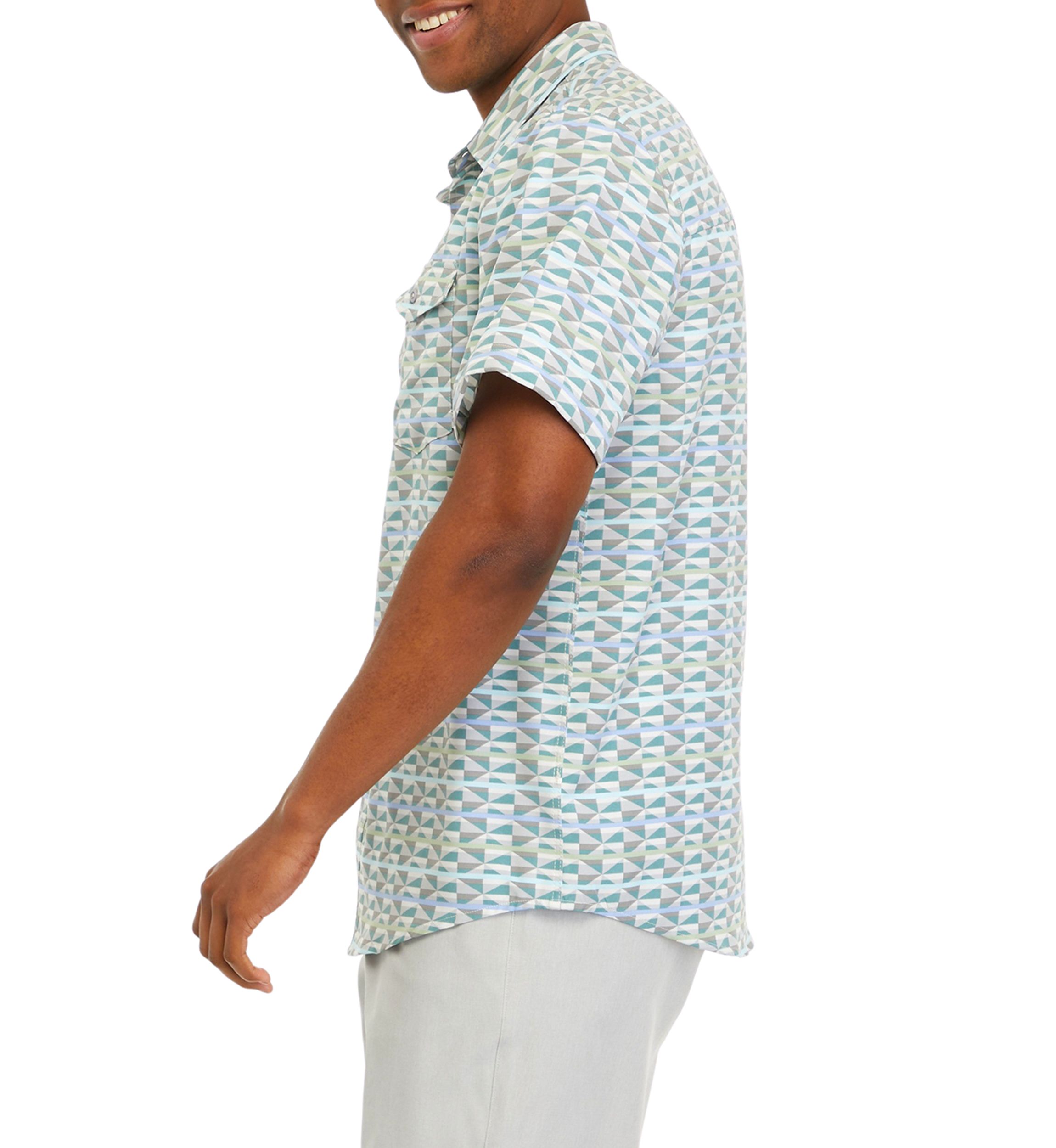 Performance Printed Snap Front Woven Shirt 