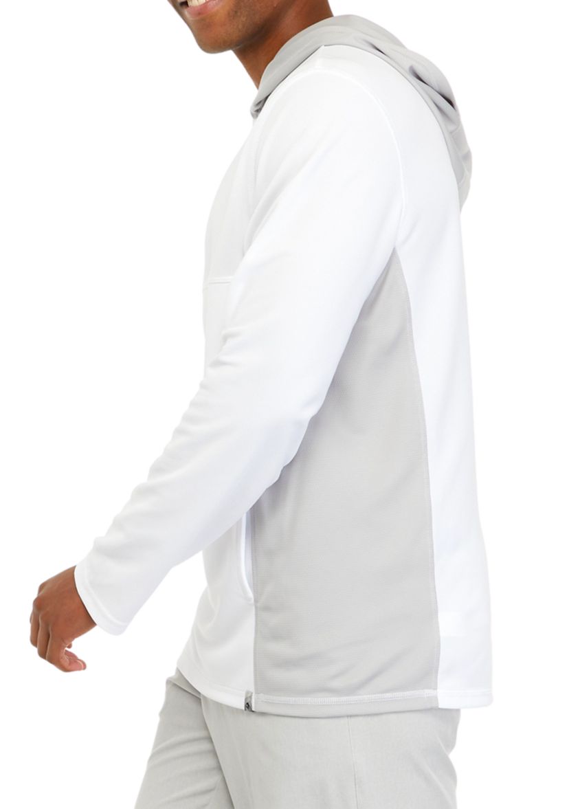 Mesh UV Color Block Hoodie 