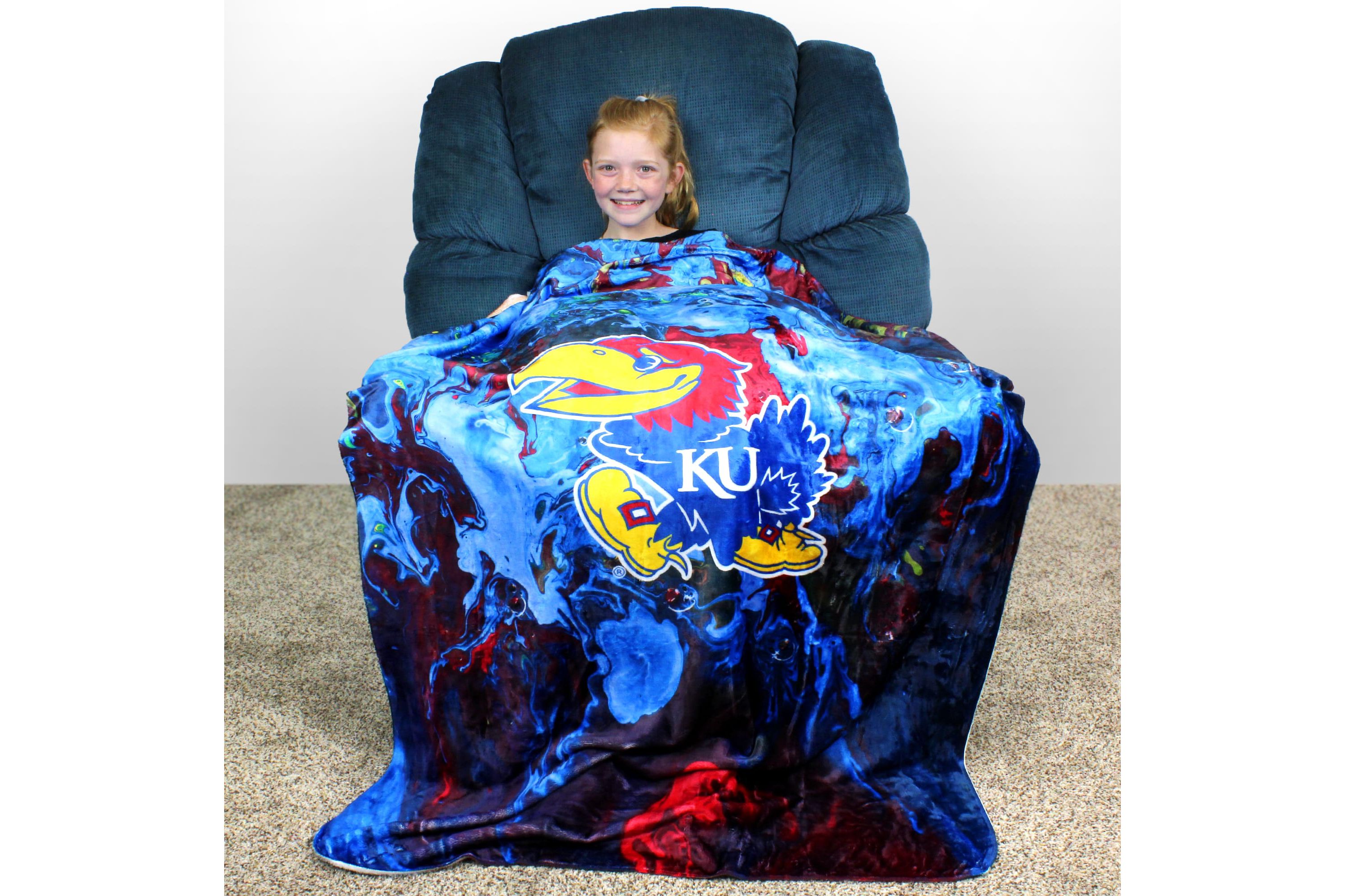 NCAA Kansas Jayhawks Sublimated Soft Throw Blanket