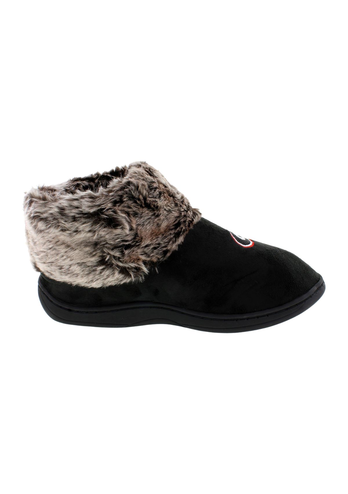 NCAA Georgia Bulldogs Faux Sheepskin Furry Top Slippers